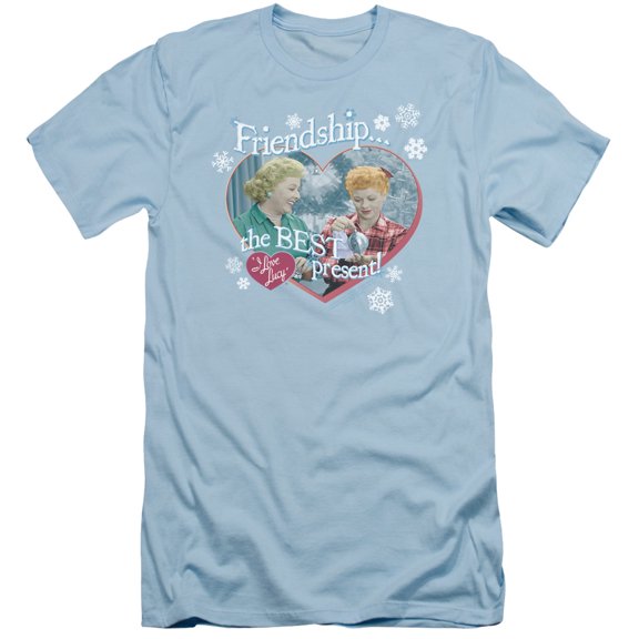 I Love Lucy The Best Present S/S Adult 30/1 T-Shirt Light Blue