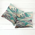 thumbnail image 2 of Ambesonne Lake Throw Pillow Cover Pack of 2, Snowy Mountain Dreamland Print, 2 Pcs-18"x18", Seafoam Coral Plum, 2 of 5