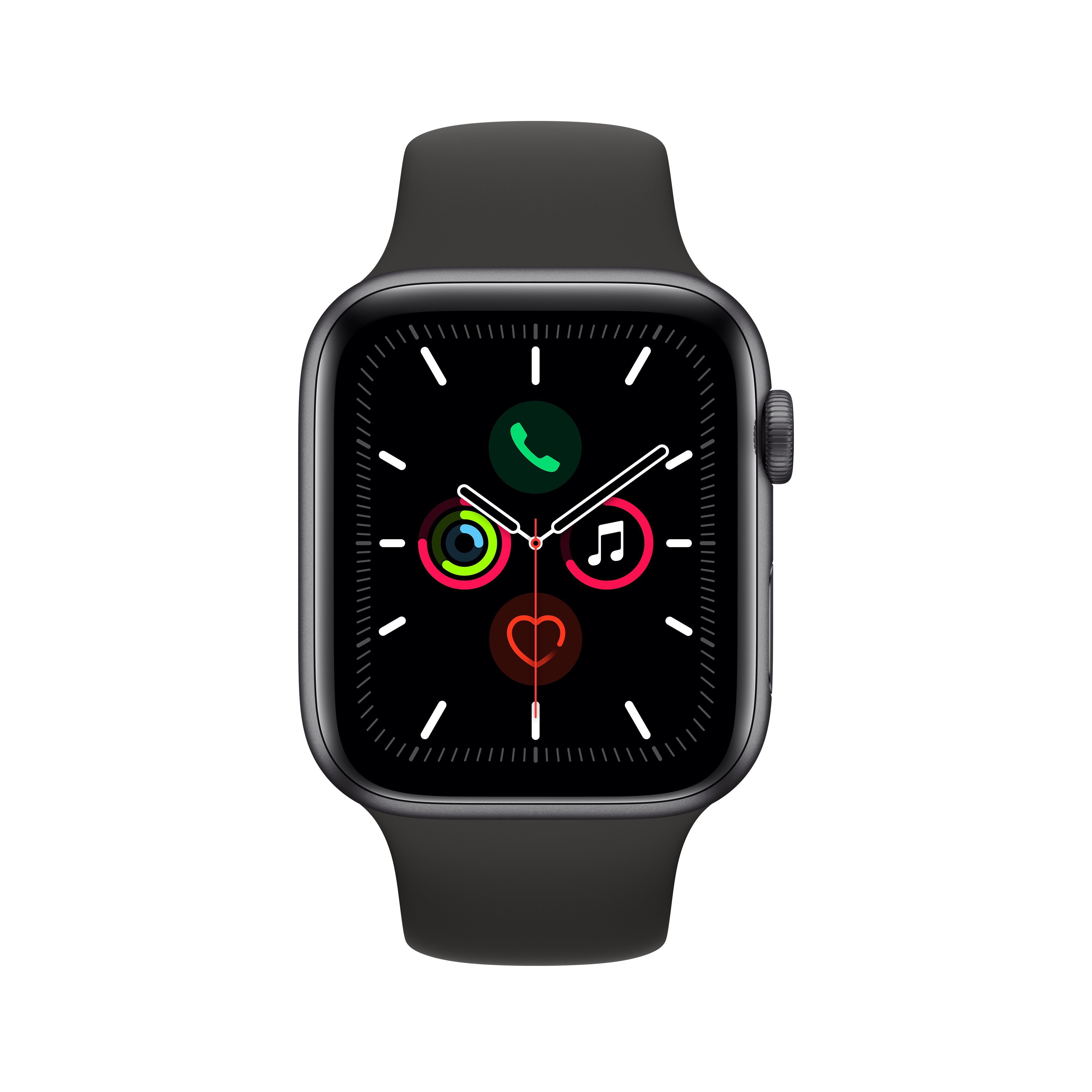 Apple Watch Series 5 GPS, 44mm Space Gray Aluminum Case with Black Sport Band - S/M & M/L - image 4 of 6