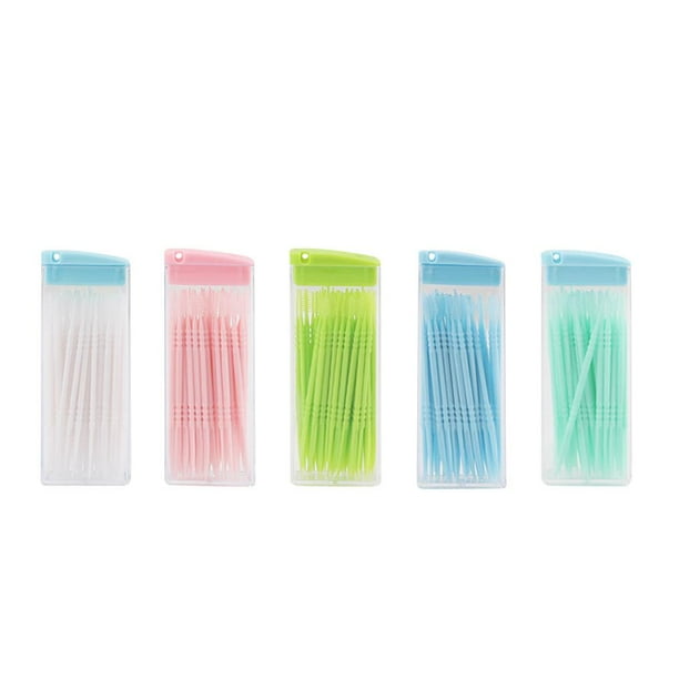 Vogacara 200 unids/lote de palillos de desechables de grado alimenticio PP, limpieza de dientes, hilo de viaje, palitos de hilo de cuidado de los oídos Vogacara CE000060-00B