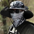 thumbnail image 3 of Tnobhg 1 Set Outdoor Sun Hat with 2 Fan Large Brim Windproof Strap Solar or USB Charging Anti-UV Sun Protection Great Breathability Outdoor Fishing Camping Travel Cap, 3 of 7