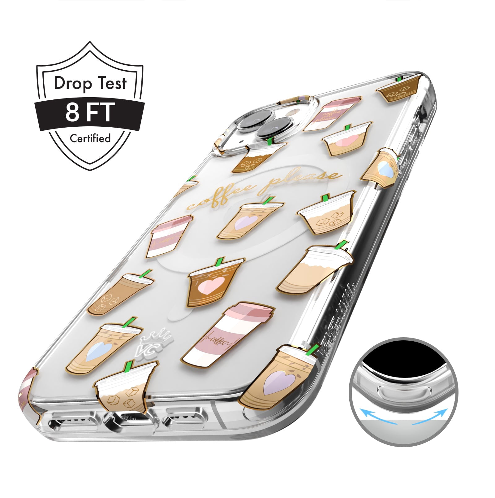 VELVET CAVIAR iPhone 15 Plus Case Compatible with MagSafe - Cute Clear Protective Phone Cases for Women - Coffee First
