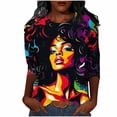 thumbnail image 2 of Xuyuer Black History Shirts Women Black History Month T-Shirt Print Round Neck Casual And Loose Tee Tops African American Shirts, 2 of 5