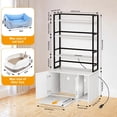 thumbnail image 2 of AOILE 60-Inch Tall Cat Litter Box Enclosure – Wooden Hidden Cat Furniture with Shelves, 2 Doors, Sockets & Pull-Out Tray, 2 of 9