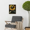 thumbnail image 2 of Single Sunflower Yellow Black Green Floral Artwork Framed Wall Art Print A4, 2 of 4