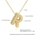 thumbnail image 2 of Bubble Letter Necklace 18K Gold Plated for Women R Rhinestone Bubble Balloon Initial Pendant  for Her, 2 of 8