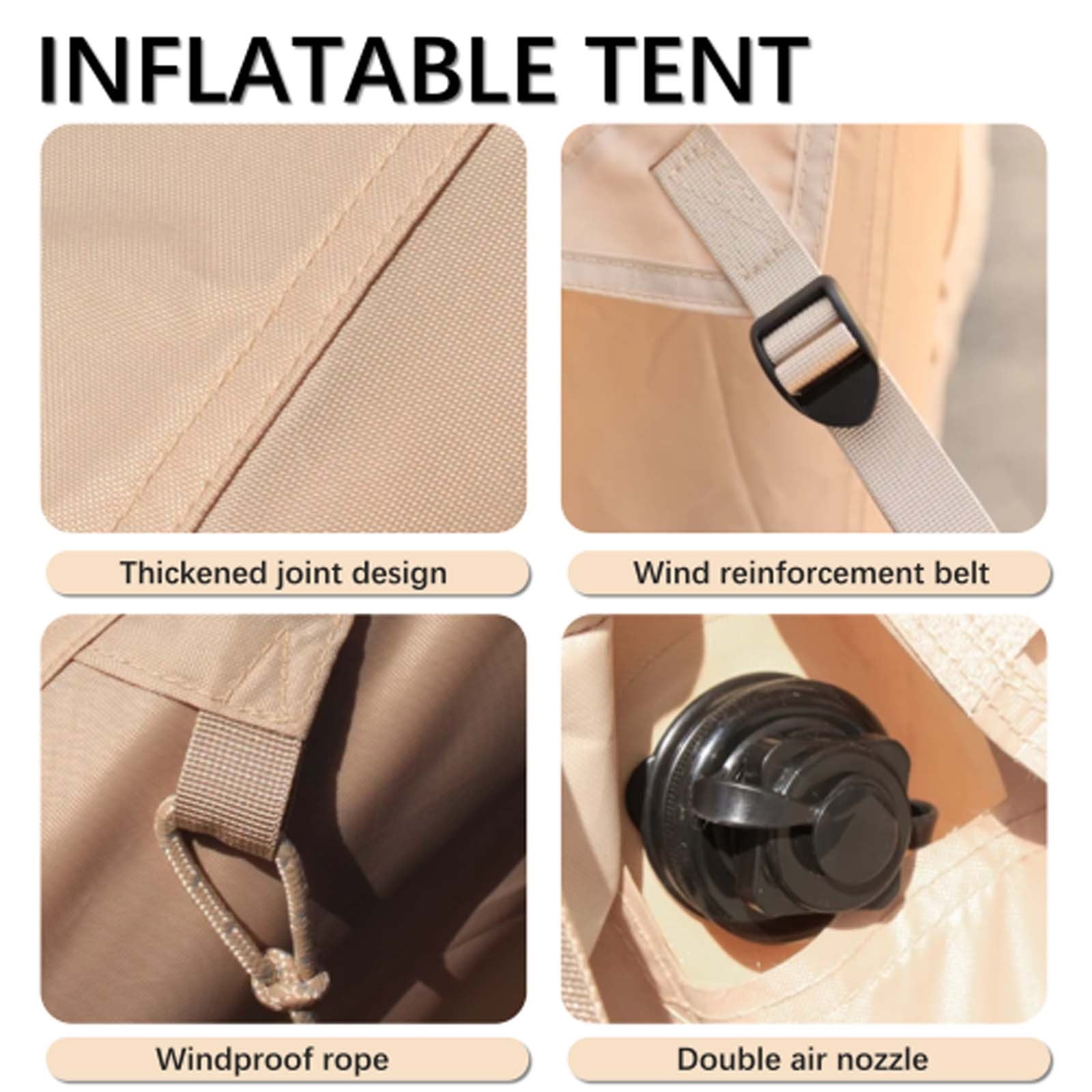 Inflatable Camping Tents with Pump  4 Season Tents for Camping, 6 Person Capacity, Easy Setup Inflatable Tent for Outdoor Trips, Hiking & Family Getaways