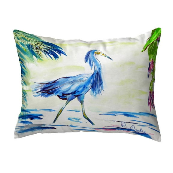 Betsy Drake Interiors Blue Egret Small No-Cord Pillow 11x14