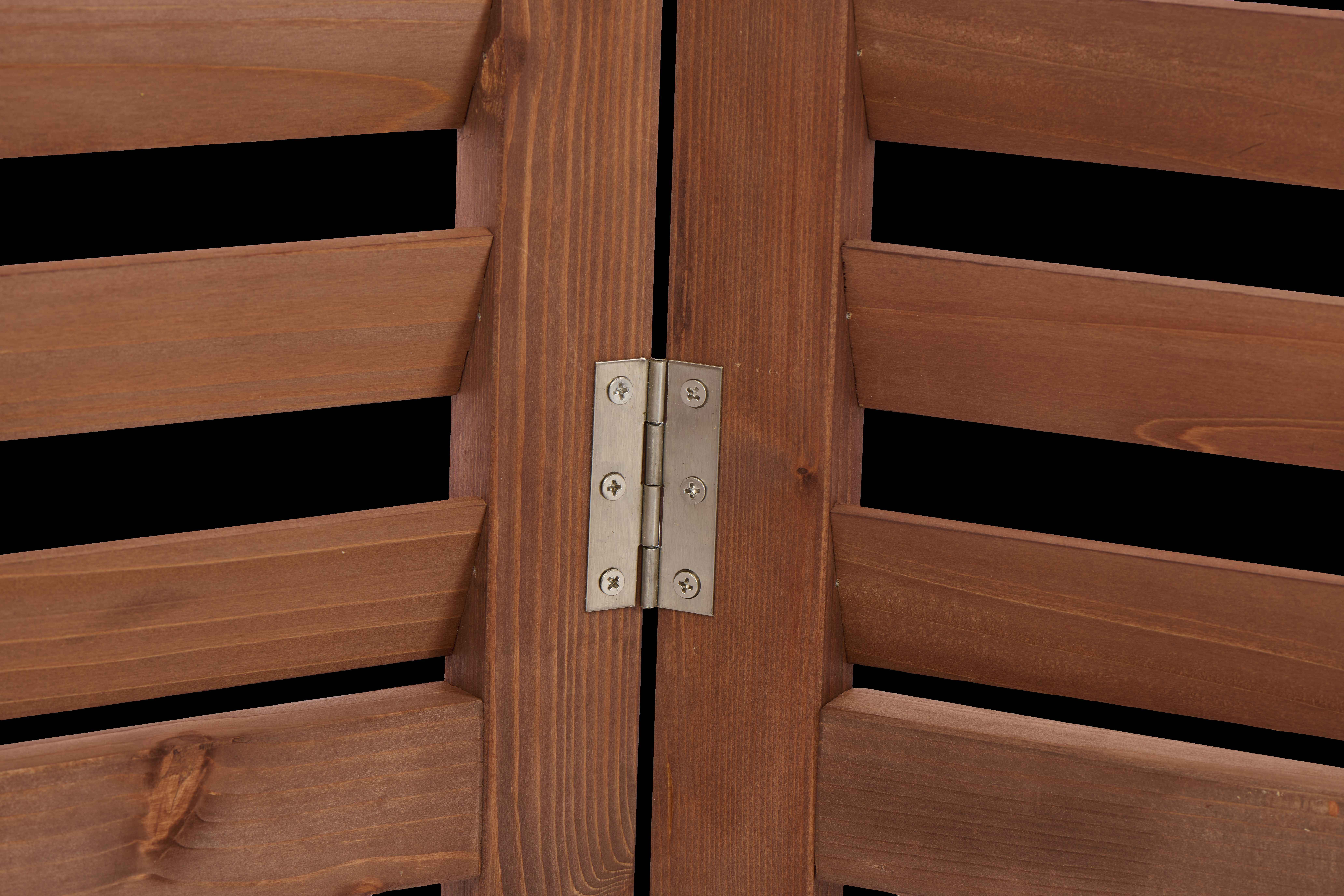 MAYEERTY 3-Panel Outdoor Wood Privacy Fence Screen, 32"Wx38"H Air Conditioner Trash Can Enclosure for Backyard Patio