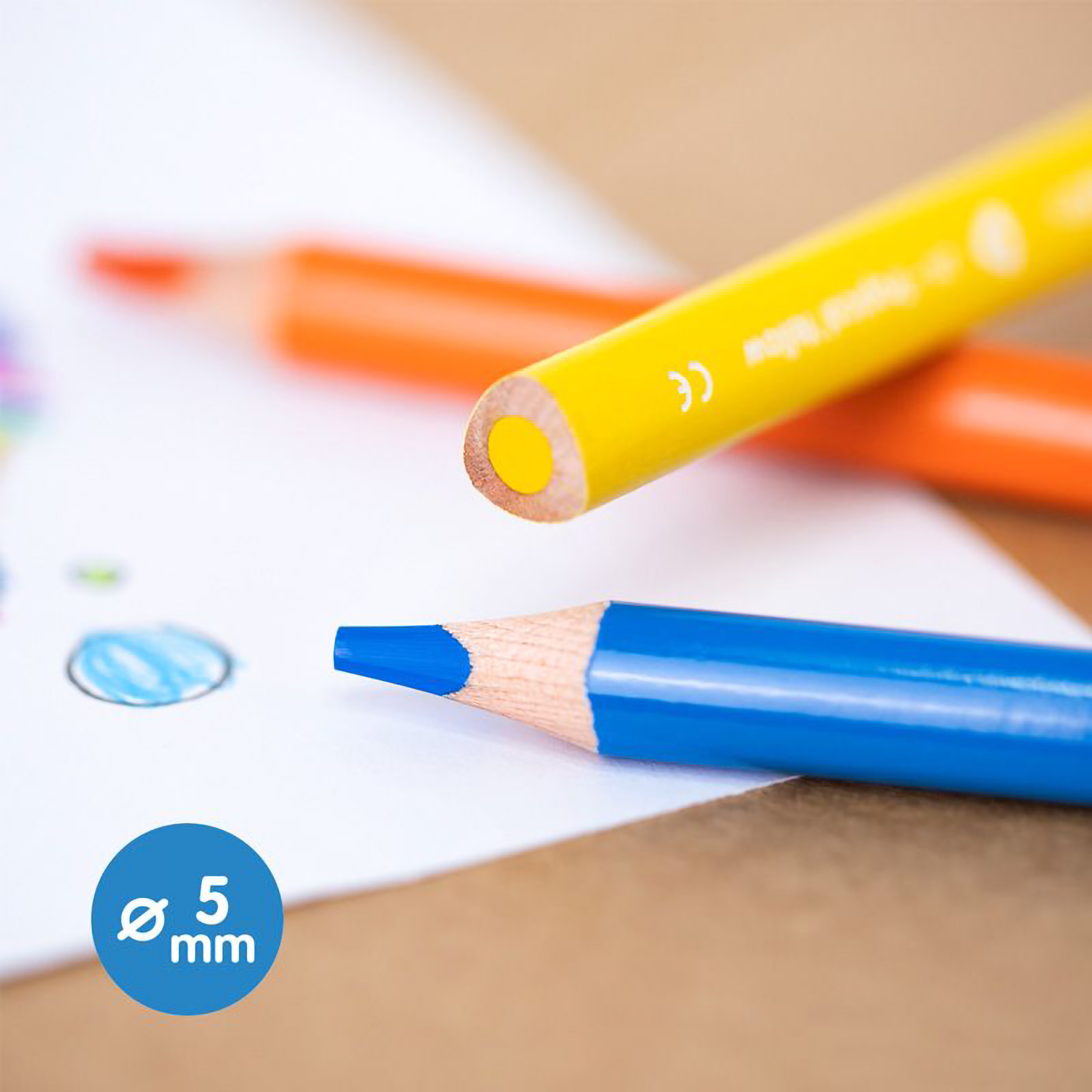 MILAN MAXI Triangular Color Pencils Comes with Sharpener, Multicolor 12 Count