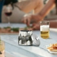 thumbnail image 5 of Yayeee Ashtray with Lid for Cigarette Smokeless Stainless Steel Home Ash Holder, Gray Hexagons, 5 of 7