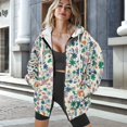 thumbnail image 3 of FOR U DESIGNS Colorful Flower Zip Up Hoodies Sweatshirt Women Oversized Hooded Sweatshirt Women with Front Zipper Lightweight Hoodie Size M Ladies Activewear Tops with Pockets, 3 of 7