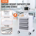 thumbnail image 6 of VEVOR 4 Tiers Lab Carts, Lab Utility Cart with 3 Drawers & 1 Top Tray, Mobile Medical Cart with ABS Material, Lab Rolling Cart with 4 Silent Wheels for Lab, Clinic, Hospital, Salon, White, 6 of 9