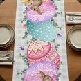 thumbnail image 5 of Table Runners 90 Inches Long Dress Scarves, Vintage Easter Farmhouse Coffee/Dining/Kitchen Table Runner for Living Room, Colorful Floral Eggs Bunny Blue Plaid Rustic 13x90 Inch, 5 of 9