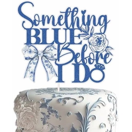 Something Blue Before I Do Cake Topper Bridal Shower Bachelorette Decorations Wedding Engagement Party Decorations for Woman Girl
