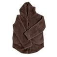 thumbnail image 4 of Women's Mid Length Winter Hooded Coat Solid Color Lined Jacket Outerwear For Cold Weather Comfort, 4 of 4
