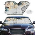 thumbnail image 2 of Balery Pumpkin And White Marble Windshield Sun Shade, Car Front Window Sunshade Cover ,Automotive Interior Portected Blocks Uv Rays For Car Pickup Truck Suv Accessories- Small, 2 of 7