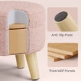 thumbnail image 5 of LEDREM Footstool Round Storage Ottoman with Teddy Fleece Seat, 12.2-Inch Footrest and Small Table for Living Room and Hallway, Jelly Pink, 5 of 9