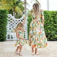 thumbnail image 5 of IBTOM CASTLE Mommy and Me Dress Summer Casual Boho Floral A-Line Ruffled Flowy Beach Hawaiian Vacation Maxi Dress 6-7 Years Colorful Fruit, 5 of 8