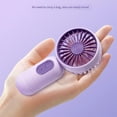 thumbnail image 5 of DIYOO Handheld Mini Fan, Portable USB Rechargeable Small Pocket Fan, 400mAh Battery Operated Cute Design Fan with Adjustable 3 Speeds for Outdoor, Home, Office, Travel - Purple, 5 of 9