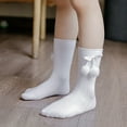 thumbnail image 3 of vastwit Baby Little Girls Knee High Socks Cotton Stockings with Pompom School Uniform Leggings White 12-24 Months, 3 of 4