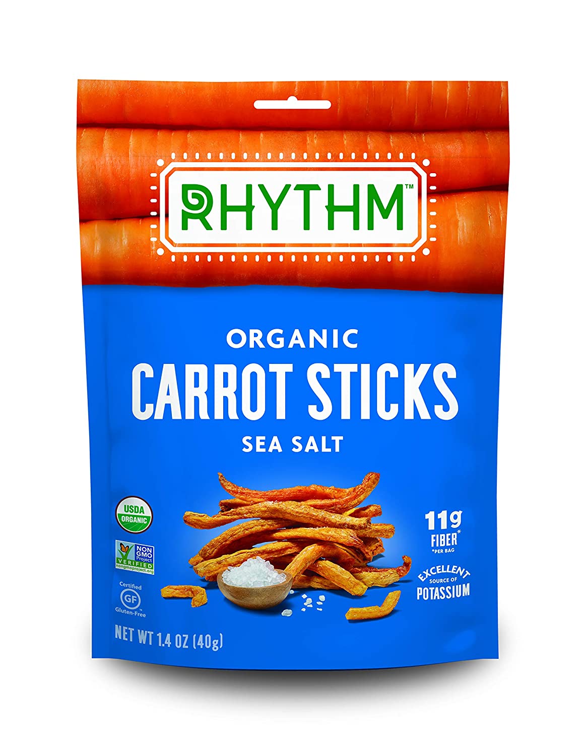 Rhythm Superfoods Organic Carrot Sticks Dried Gluten Free Sea Salt 1