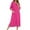 Hot Pink, variant on Abomasnow Women's Zipper Robe 3/4 Sleeve Housecoats Full Length House Dress Loungewear Long Nightgown with Pockets