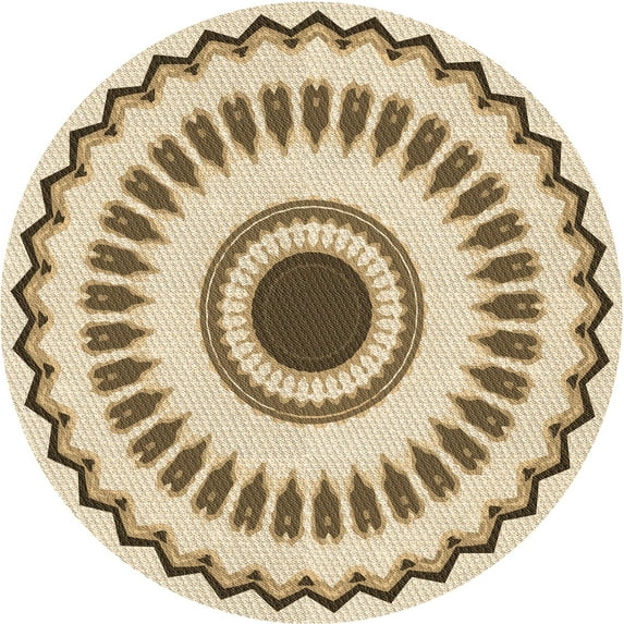 Ahgly Company Machine Washable Indoor Round Transitional Golden Blonde Gold Area Rugs, 5' Round