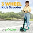 thumbnail image 7 of Kids Scooter – Foldable Seat – LED Wheel Lights Illuminate When Rolling – Children and Toddler 3 Wheel Kick Scooter – Adjustable Handlebar – Indoor and Outdoor- Teal - by Lifemaster, 7 of 7