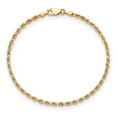 thumbnail image 3 of Diamond2Deal 10K Yellow Gold 2.75mm Quadruple Rope Chain Bracelet 8 inch for Women, 3 of 5