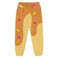 thumbnail image 2 of Girls Boys Pants Elastic Waistband Sweatpants With Melting Ice Cream Cone Pattern Funny Jogging Baseball Style Sports Pants Khaki 2-3 Years, 2 of 5