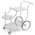 thumbnail image 1 of Giantex Glass Rolling Bar Cart, Mobile Wine Tea Serving Cart w/Universal Wheels, 1 of 10
