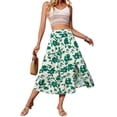 thumbnail image 4 of Hibeli Women's Floral Print Elastic Waist Slit Midi Skirt, 4 of 7