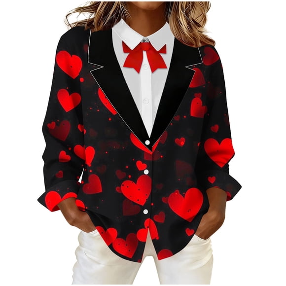 Chemises à Manches Longues pour Femmes sous Blouses Médicales, Blouse Boutonnée Décontractée Imprimée, Longueur Régulière, Hauts à Manches Longues Décontractés pour Femmes, Haut de Mode d'Été en Polyester