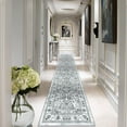 thumbnail image 3 of MJIAexp 2'x10' Boho Floral Kitchen Runner Rug Machine Washable Runner Rug Non-Slip Rubberback Hallway Runner Laundry Rug Throw Carpet for Living Room Bedroom Dining Room Entryway Kitchen Light Gray, 3 of 9