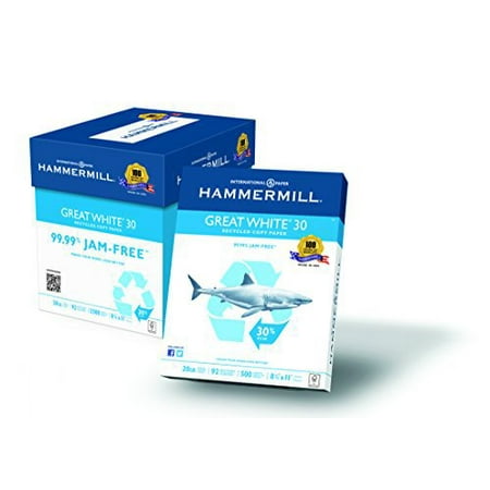 paper poly ream 20lb hammermill 2500 recycled sheets wrap bright letter copy case usa