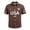 Brown, variant on Men 4th of July USA Patriotic Button Down Shirt Short Sleeve American Flag Print Casual Summer Shirt Wine 2XL