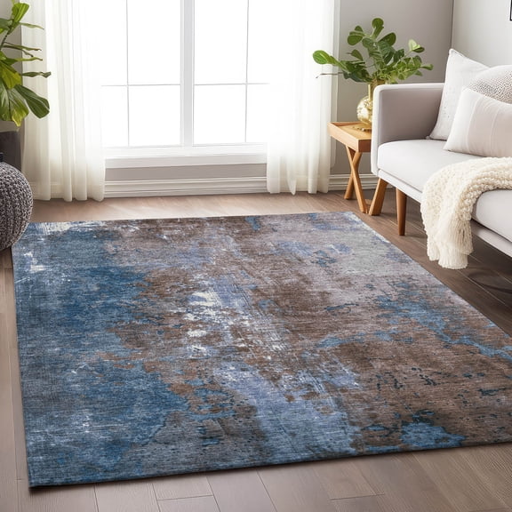 Addison Rugs Chantille Indoor/Outdoor Transitional Abstract Brown Machine Washable Rectangle Rug, 10' x 14'