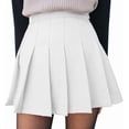 thumbnail image 1 of Falda corta plisada de cintura alta para mujer y niña, estilo skater, para tenis y escuela, 1 of 5