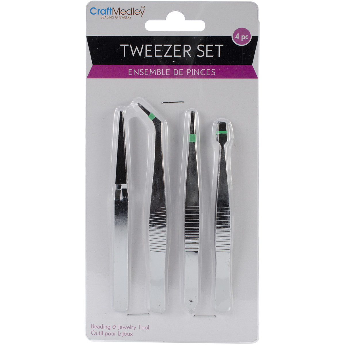 Tweezers 4/Pkg4.75"