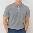 thumbnail image 7 of Sngxgn Shirts for Men Polo Short Sleeve Collared Shirt(Grey,XXXL), 7 of 7