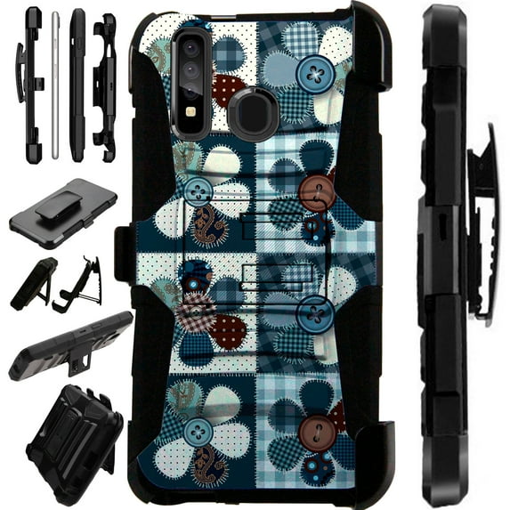 Compatible with Motorola Moto G Stylus (2020) | Moto G Power (2020) | Moto G Pro LuxGuard Holster Hybrid Phone Case Cover (Flower Patch)