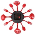 thumbnail image 3 of Reloj de Cocina Reloj de Pared perfecl Reloj de pared de acero inoxidable rojo, 3 of 8