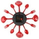 thumbnail image 3 of Reloj de Cocina Reloj de Pared perfecl Reloj de pared de acero inoxidable rojo, 3 of 8