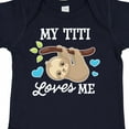 thumbnail image 4 of Inktastic My Titi Loves Me with Sloth and Hearts Boys or Girls Baby Bodysuit, 4 of 5