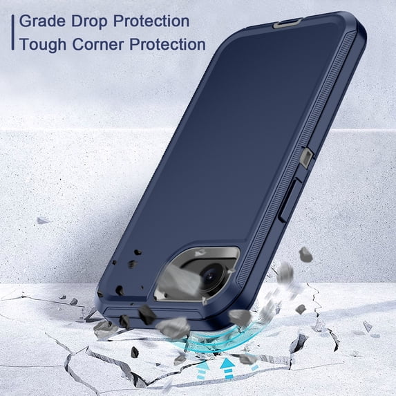 I-HONVA Case for iPhone 16e(2025)/iPhone 17e(2026) Case,3-Layer Drop Protection Anti-Slip Rugged Shockproof Dustproof Protection 6.1 inch Phone Case,Navy