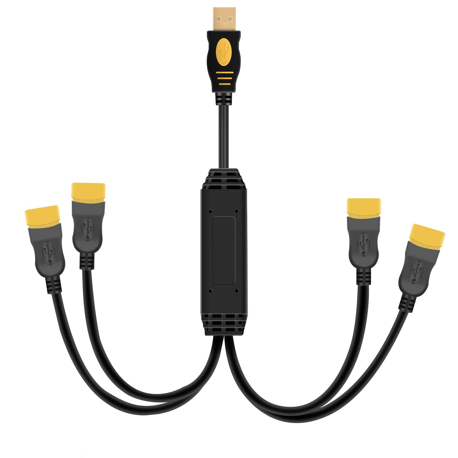 USB 4 Port Splitter Cable, FAOTUR USB Type B Splitter 1 Male to 4 ...