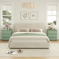 thumbnail image 5 of Homfa 3 Drawers Nightstand Set of 2, Small Sofa Table, Wooden Storage Cabinet for Living Room, Green Finish, 5 of 8