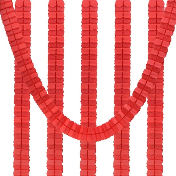 Uxcell 9.8ft Four Leaf Paper Flower Garland Hanging Streamers for Party Wedding Decor, Red 6 Pack