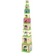 HABA On the Farm Sturdy Cardboard Nesting & Stacking Cubes - Blocks Reinforce Numbers 1 to 10